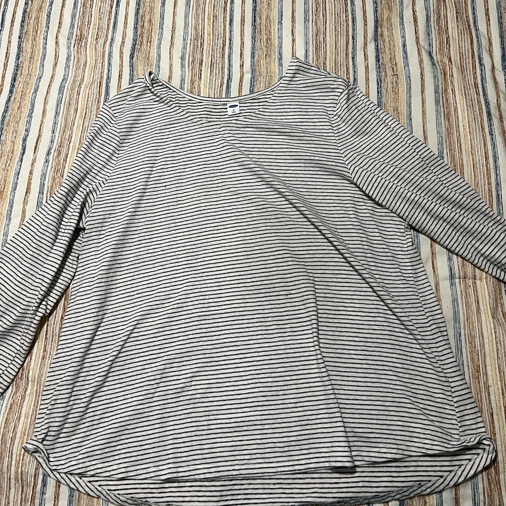 Old Navy 3/4 Length Sleeve Striped Shirt - Size XL